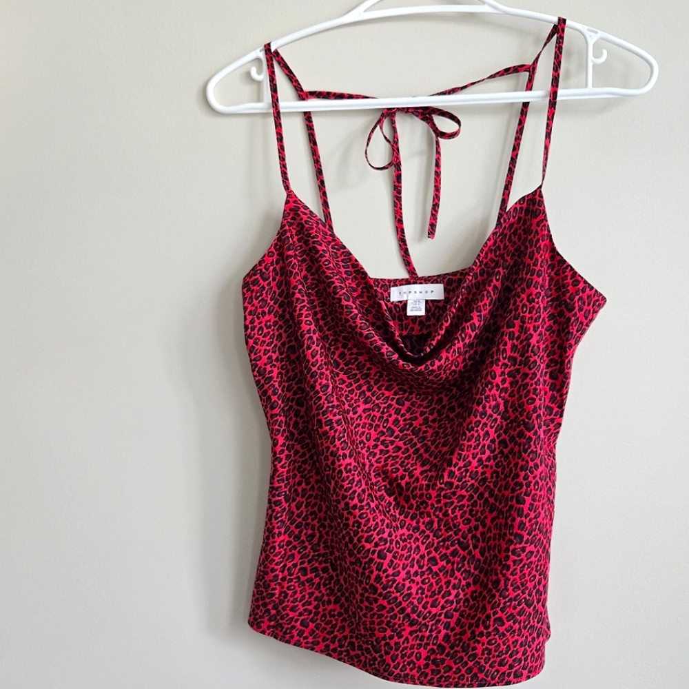 Topshop Pink Cowl Neck Blouse